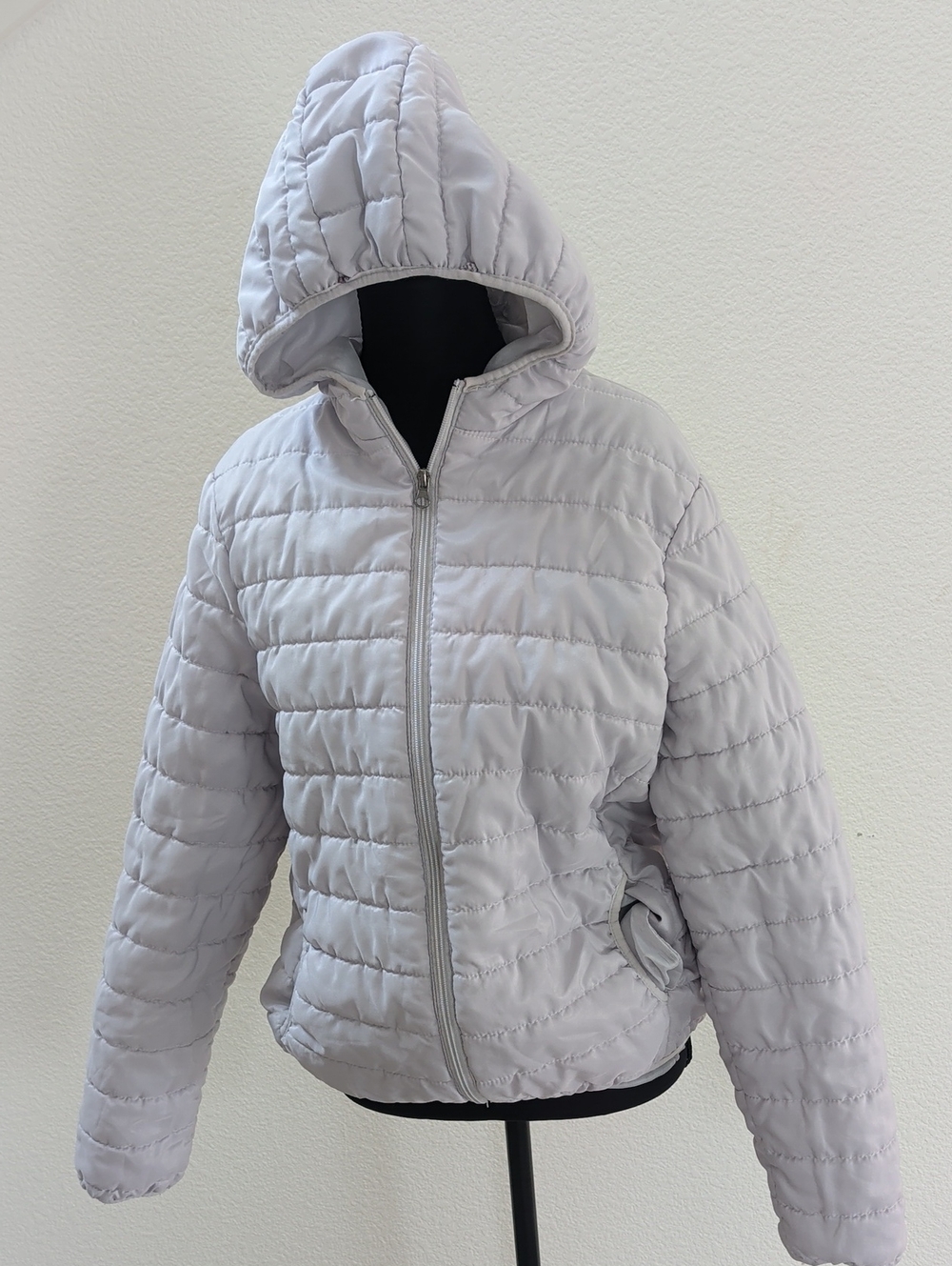 Light Gray Hooded Puffer Jacket - Boy's Casual Outerwear